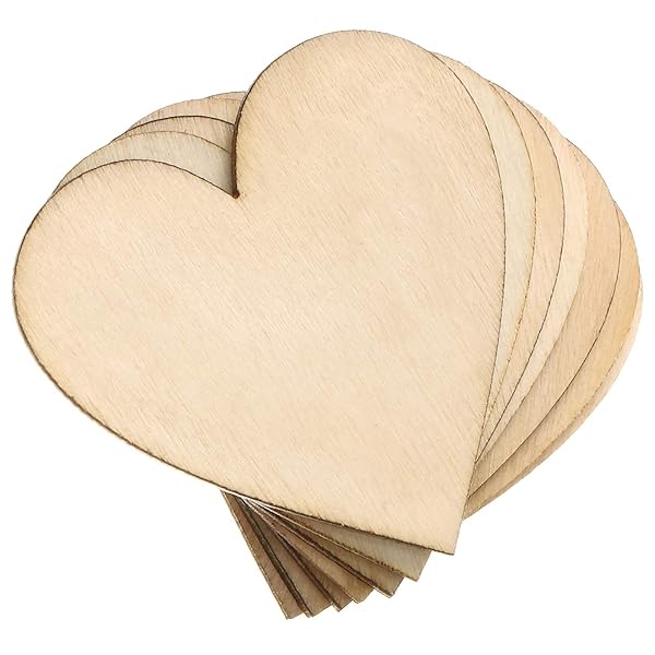 WURONXIN Unfinished Wooden Hearts for Crafts 100 Pcs 2 Inch Blank Wood Craft Kit for DIY Wedding Ornaments Christmas Party Embellishments
