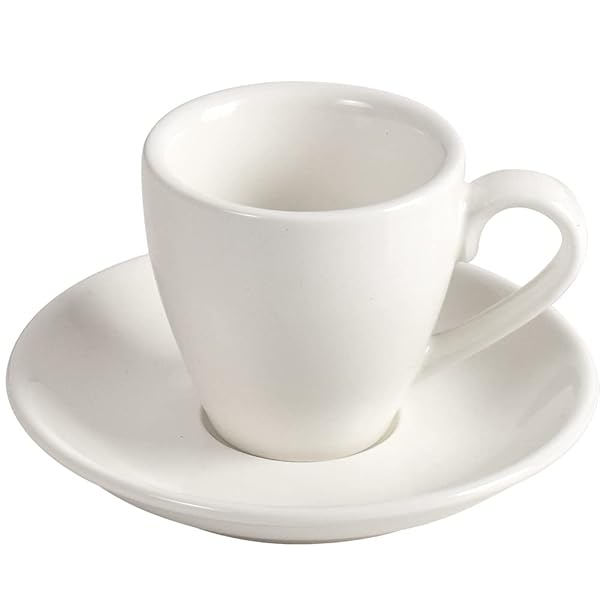 ionEgg ionEgg Porcelain Espresso Cup & Saucer Set - 80ml White Espresso Shot Cup for Perfect Coffee Experience
