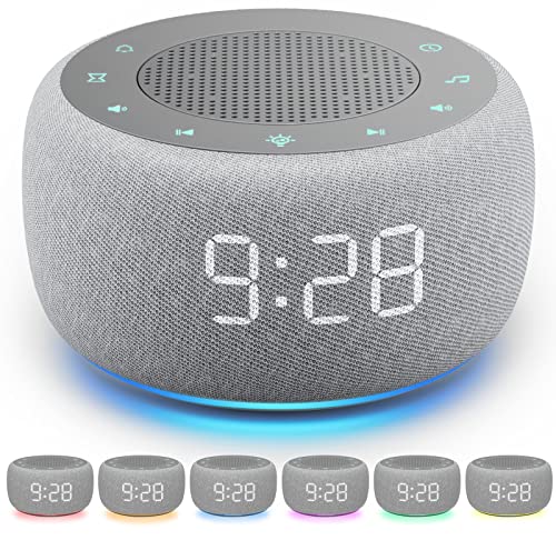 BUFFBEE Buffbee Sound Machine and Alarm Clock 2-in-1 with 18 Soothing Sounds 7 Night Lights Sleep Timer and 30-Level Volume Control