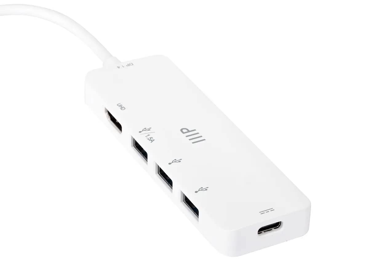 Monoprice Monoprice 5-in-1 USB-C to 4K HDMI Display Adapter and USB Hub Fast Charge 100W PD 3.0 Portable Compatible with Windows and MacOS White - View 3 of 5