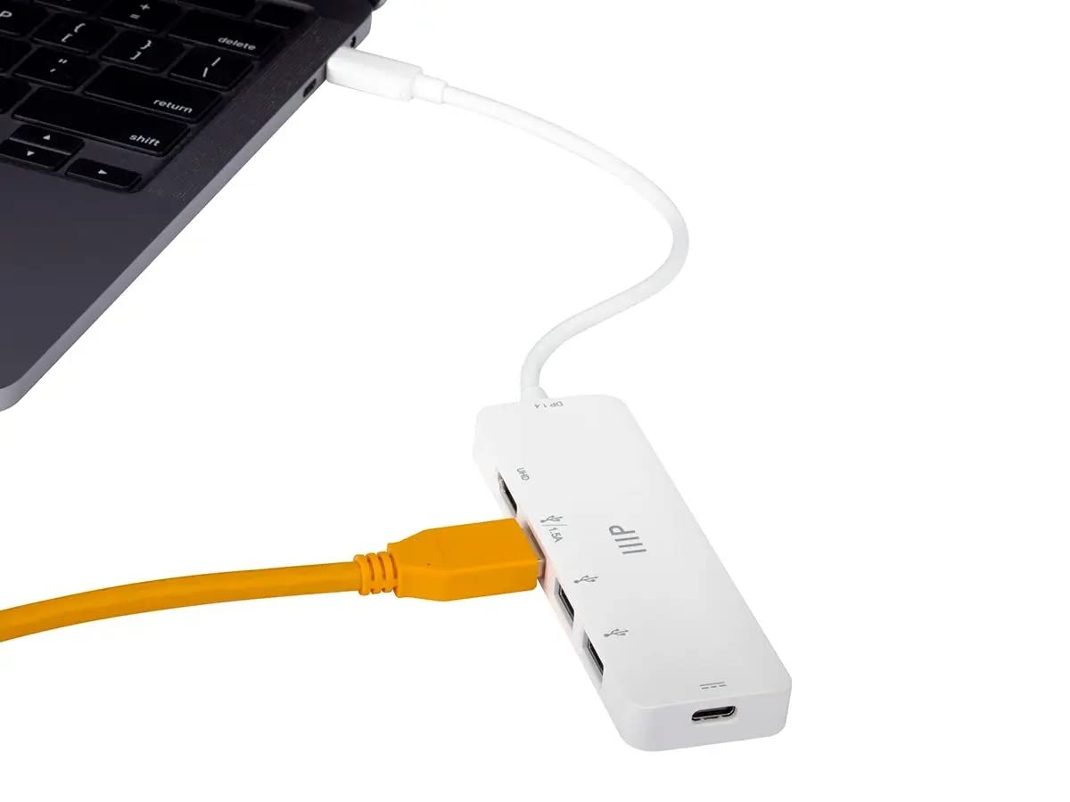 Monoprice Monoprice 5-in-1 USB-C to 4K HDMI Display Adapter and USB Hub Fast Charge 100W PD 3.0 Portable Compatible with Windows and MacOS White - View 4 of 5