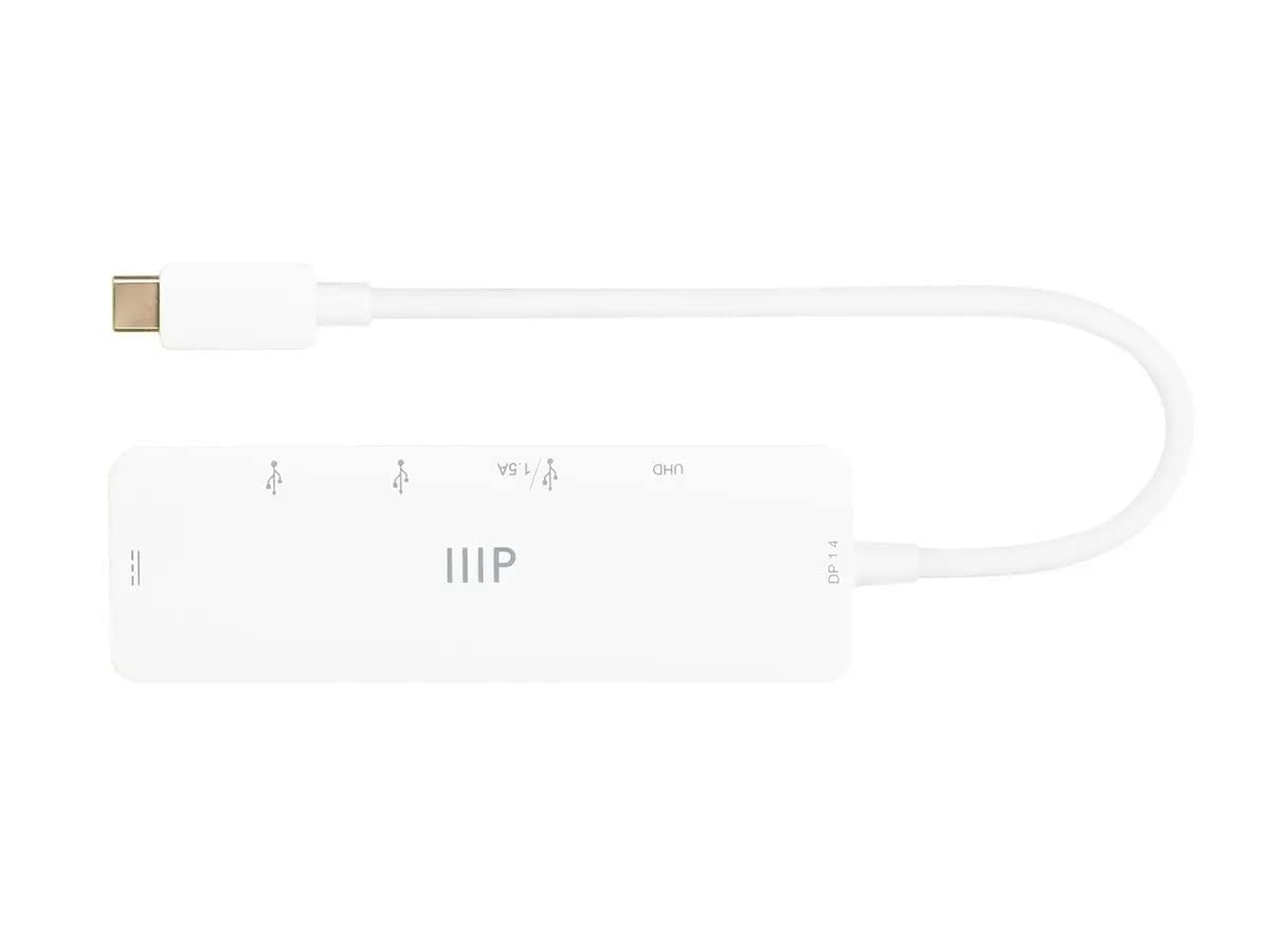 Monoprice Monoprice 5-in-1 USB-C to 4K HDMI Display Adapter and USB Hub Fast Charge 100W PD 3.0 Portable Compatible with Windows and MacOS White - View 5 of 5