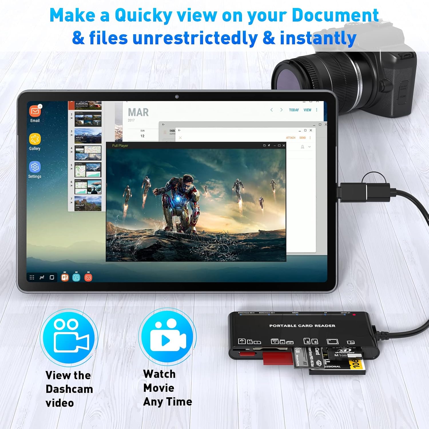 Rocketek USB C USB3.0 Multi Card Reader 7-in-1 Adapter for SD TF XD CF MS Compatible with Windows Mac iPhone Android USB A USB C - View 7 of 8