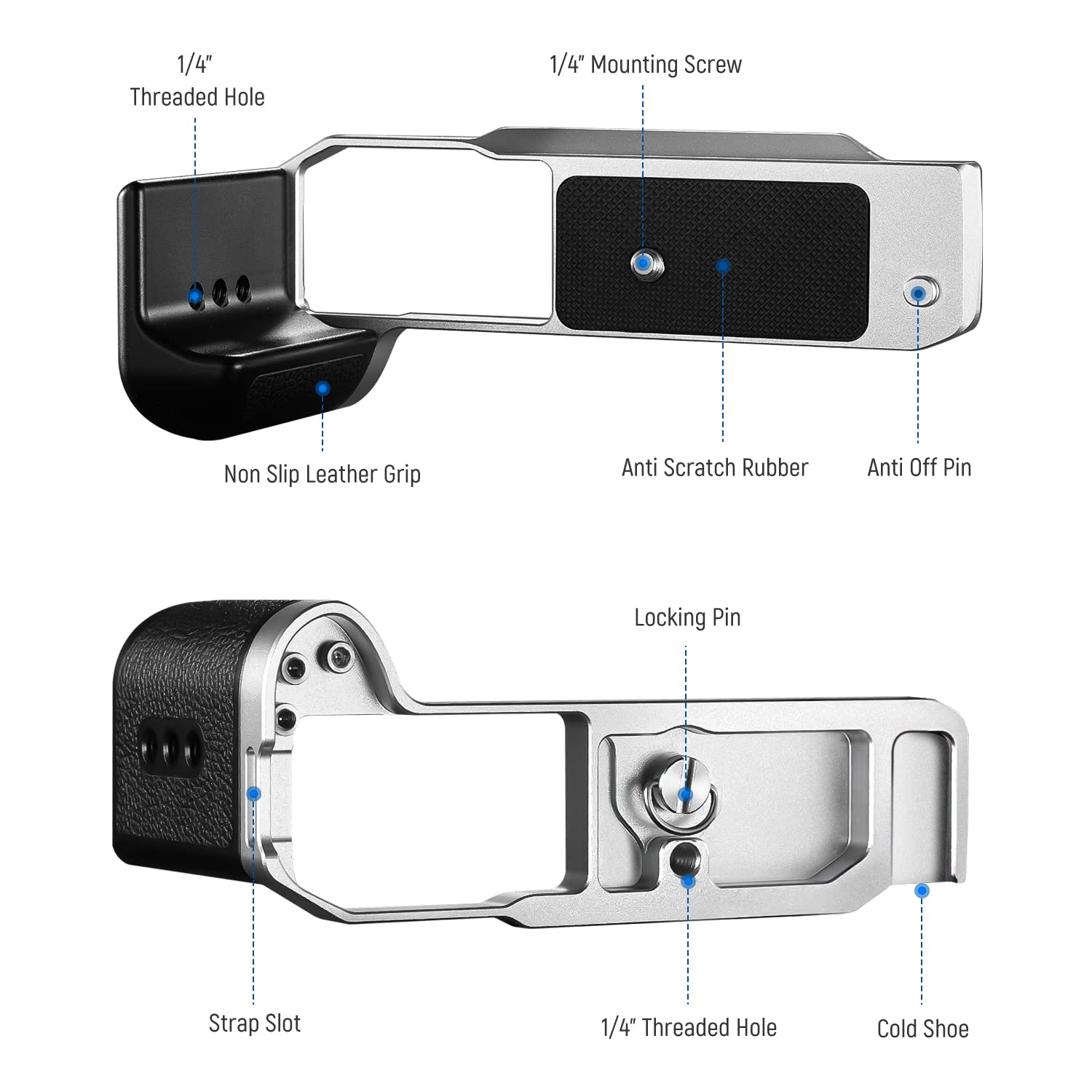 NEEWER NEEWER Aluminum Alloy L Shaped Camera Grip for Nikon Z fc with Retro Leather Handle and Cold Shoe Compatible with Nikon Z fc Mirrorless Camera - View 2 of 8