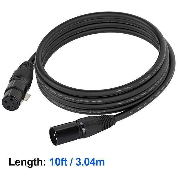 Gruolin Gruolin 10ft DMX Cable 4-Pack - 3m XLR Male to Female Cables for DMX512 Stage & DJ Lighting - View 4 of 9