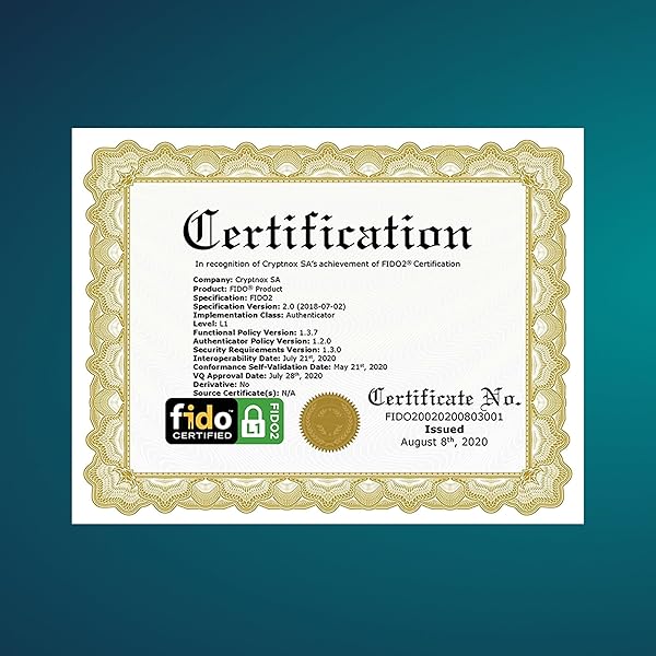 Cryptnox Cryptnox FIDO2 Security Key: Passwordless 2FA Authentication for Microsoft, Apple, Google & More - NFC Card Format - View 4 of 7