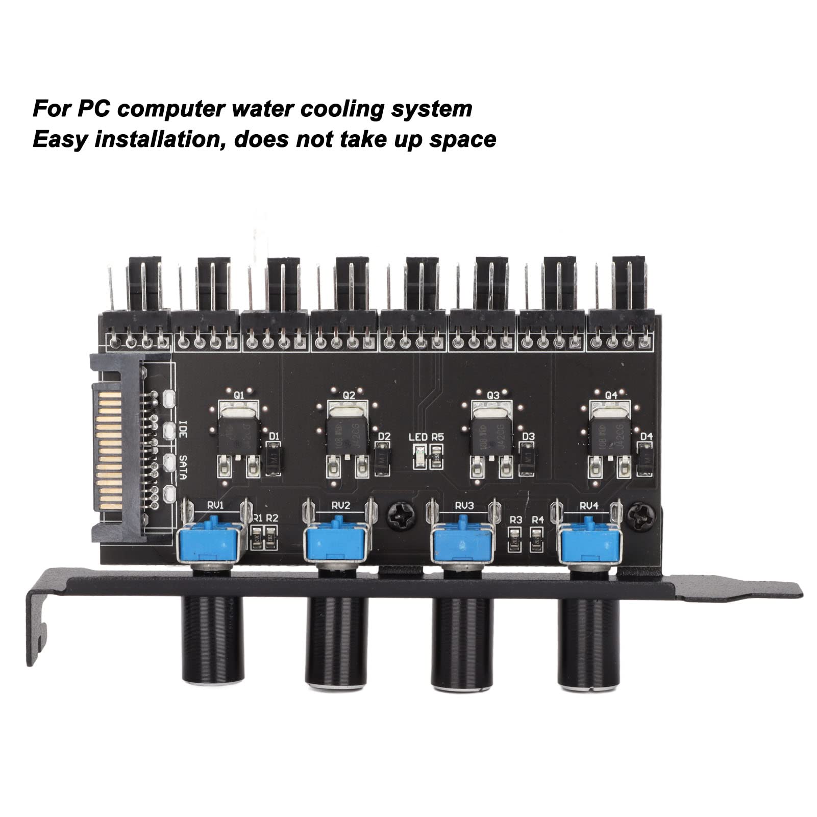 GOWENIC Chassis Fan Hub 8 Channel PC Cooling Fan Speed Controller for CPU HDD VGA PWM Fan Control Water Cooling System - View 3 of 9