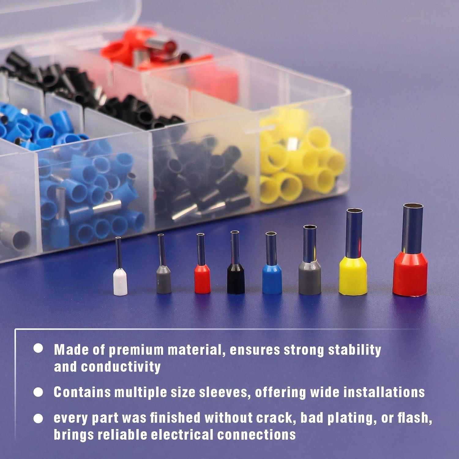 wekesigo WEKESIGO Ferrule Crimping Tool Kit Self-adjustable Ratchet Wire Crimper Plier Set with 1200PCS Wire Terminals and Connectors - View 6 of 9