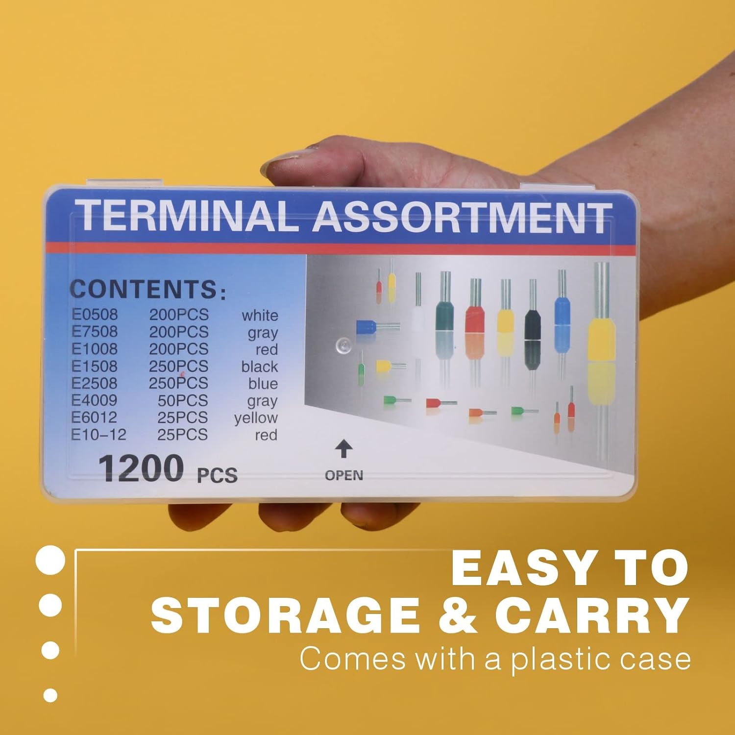 wekesigo WEKESIGO Ferrule Crimping Tool Kit Self-adjustable Ratchet Wire Crimper Plier Set with 1200PCS Wire Terminals and Connectors - View 7 of 9