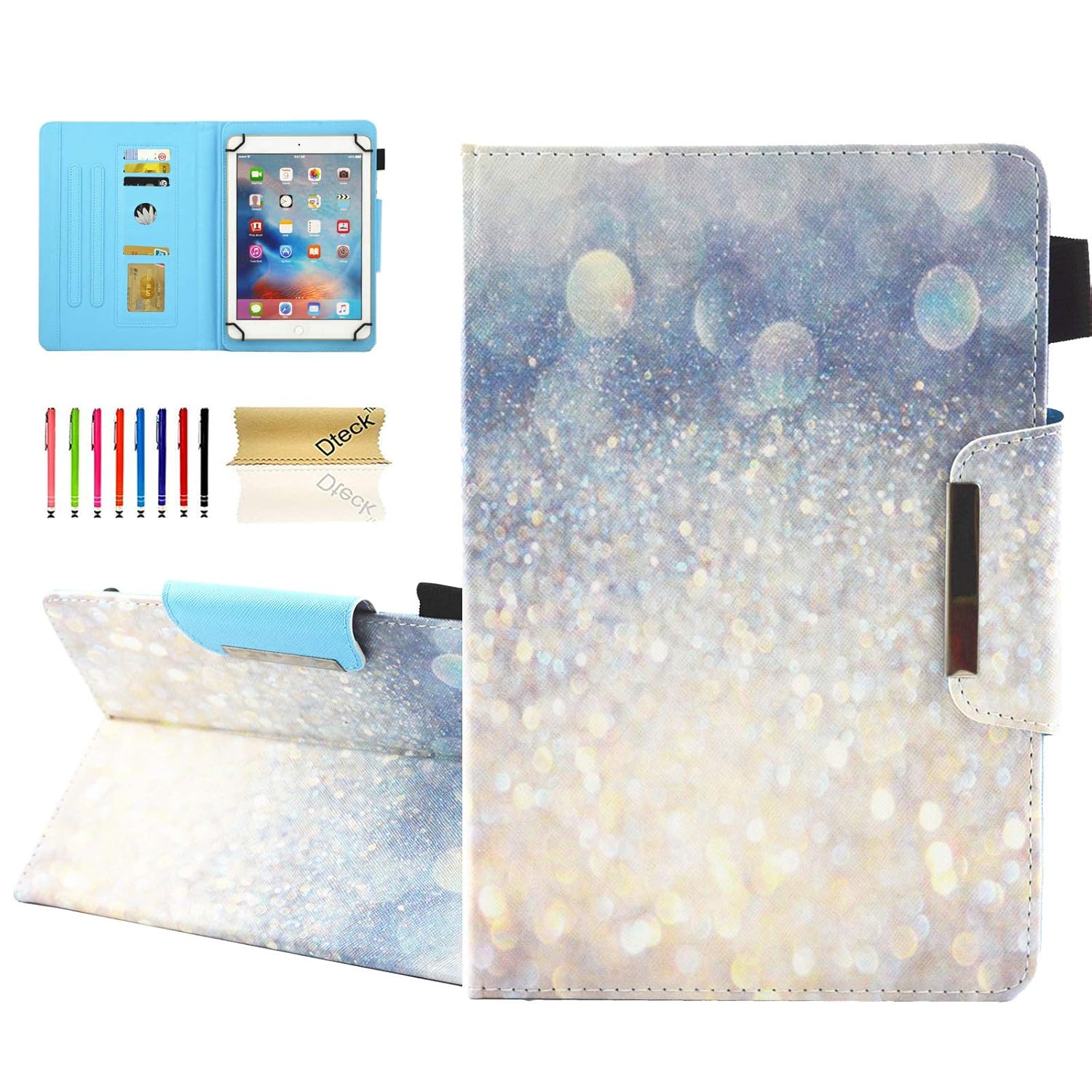 Dteck Dteck Universal Case for iPad Mini Galaxy Tab 8 Inch Protective Folio Cute Case with Adjustable View Stand Stained Glass Design - View 5 of 9