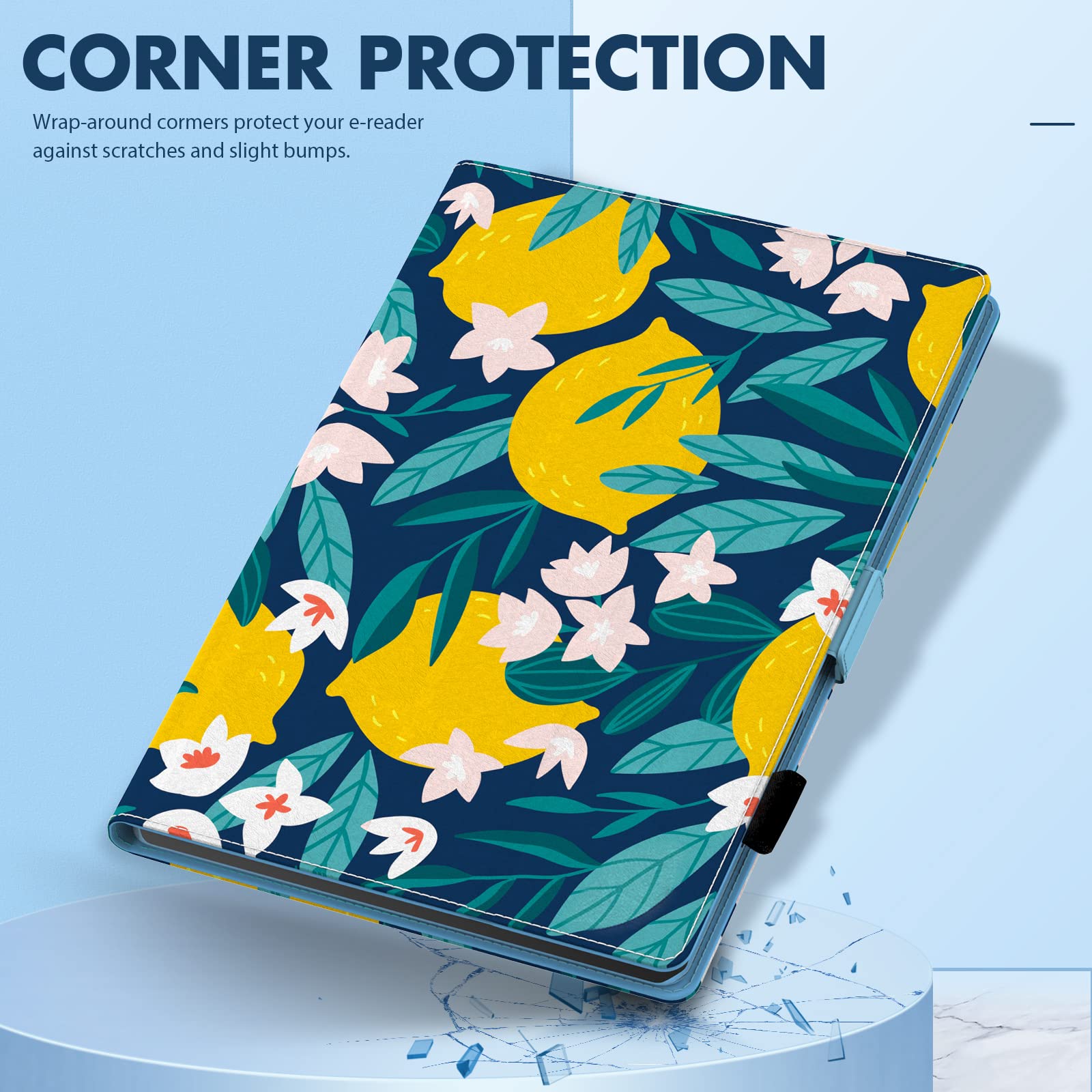 Dteck Dteck Universal Protective Folio Case for iPad Mini Samsung Galaxy Tab 8 Inch with Adjustable Stand in Lemon Color - View 2 of 4