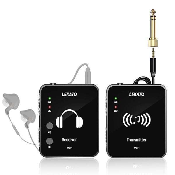 LEKATO LEKATO MS-1 Wireless In-Ear Monitor System: 2.4GHz Auto-Pairing IEM for Studio, Rehearsal & Live Performance