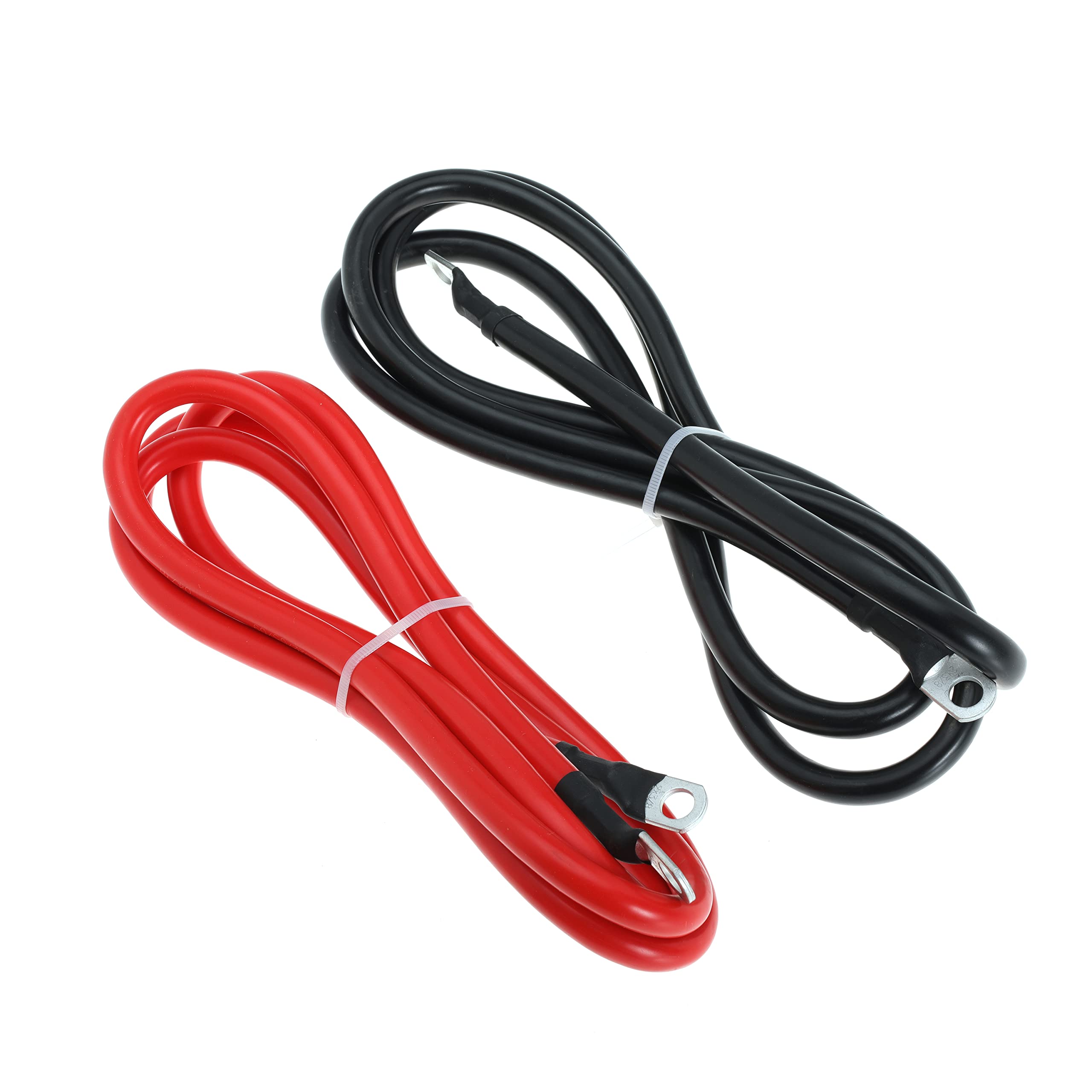 2 AWG Battery Cable Set Pure Copper Inverter Cables 7FT for Solar Marine Boat RV Car Motorcycle 2pcs with 3/8 in Lugs - View 7 of 9