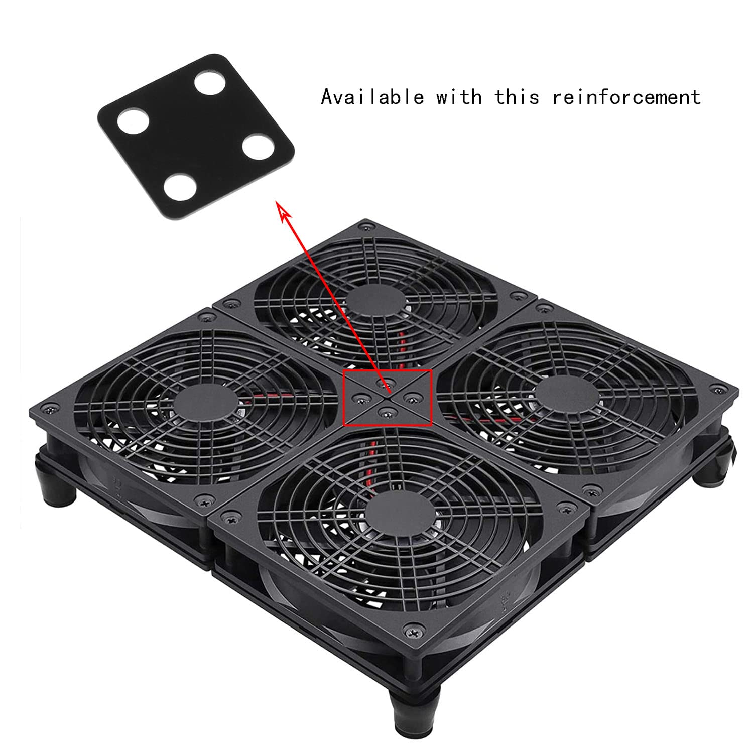 Maxmoral 2PCS Four Fan Mounting Rack PCI Slot Bracket for Graphics Card Cooling with Speed Control Airflow Support for 12cm 14cm Fans - View 5 of 5