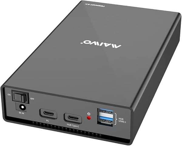 MAIWO MAIWO External Hard Drive Enclosure: 6Gbps SATA III Hub for 3.5/2.5 Inch SSD/HDD, USB C & USB A Compatible with Seagate, Samsung, Xbox