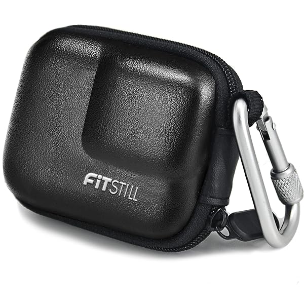 FiTSTILL FiTSTILL Black PU Mini Carrying Case for GoPro Hero 13 & Other Action Cameras - Hard Shell Travel Storage
