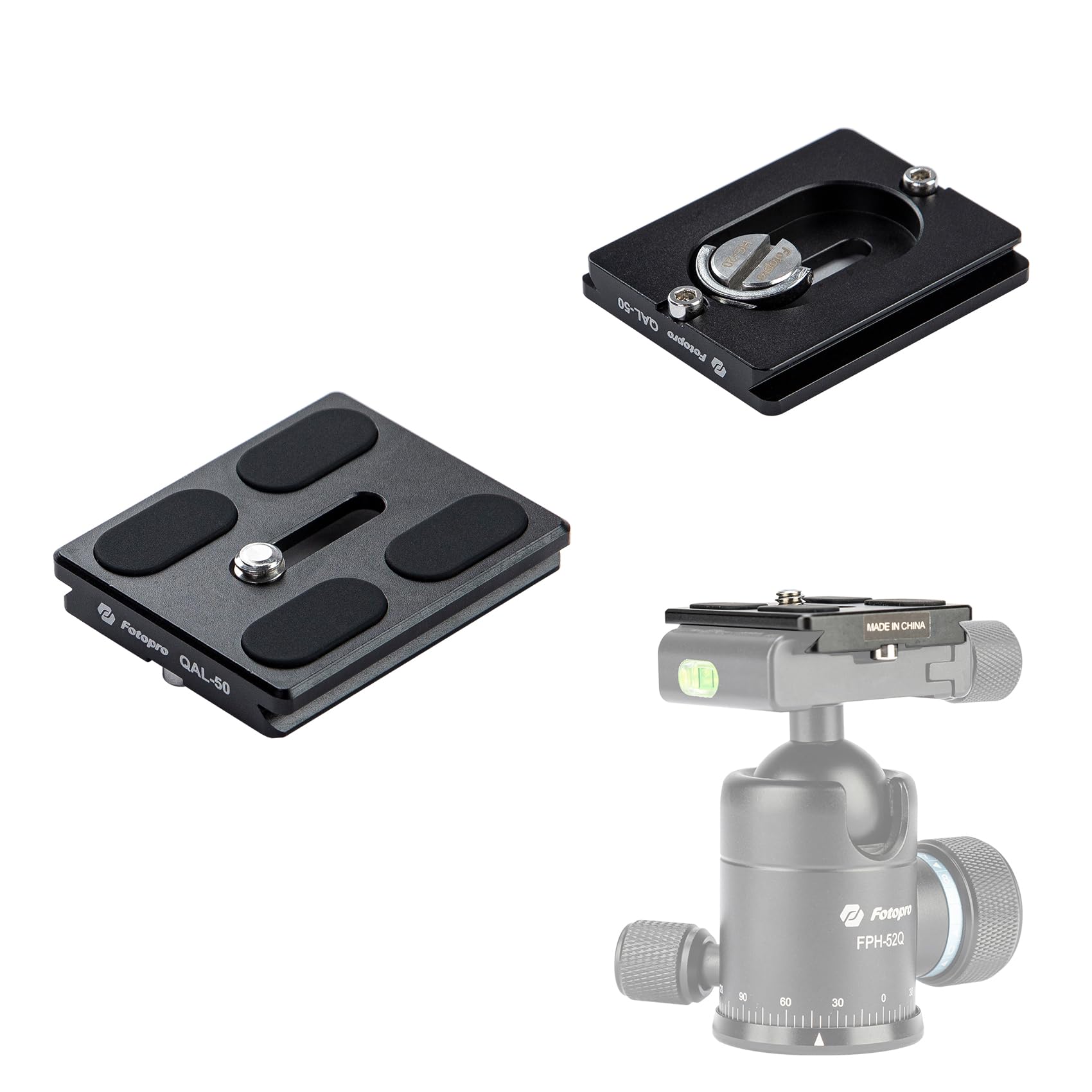 Fotopro 50mm Arca Swiss Quick Release Plate for DSLR Camera Tripod with 1/4 Inch Screw Universal Compatibility