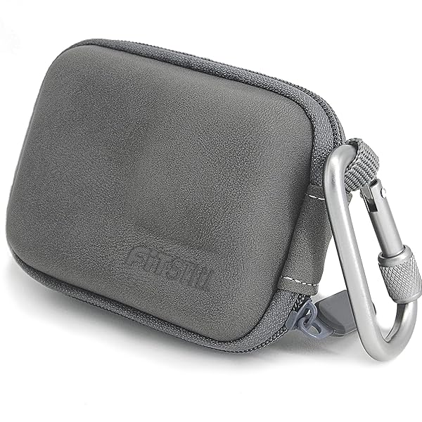 FiTSTILL FiTSTILL Grey PU Mini Carrying Case for GoPro & Action Cameras - Hard Shell Travel Storage for Hero 13/12/11/10/9/8/7/6/5