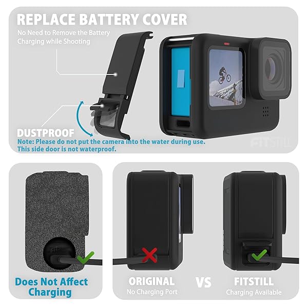 FiTSTILL FitStill Windslayer Cover Muffler for GoPro Hero 9-13 | Windproof Case & Noise Reduction Foam for Clear Audio Recording - View 4 of 10