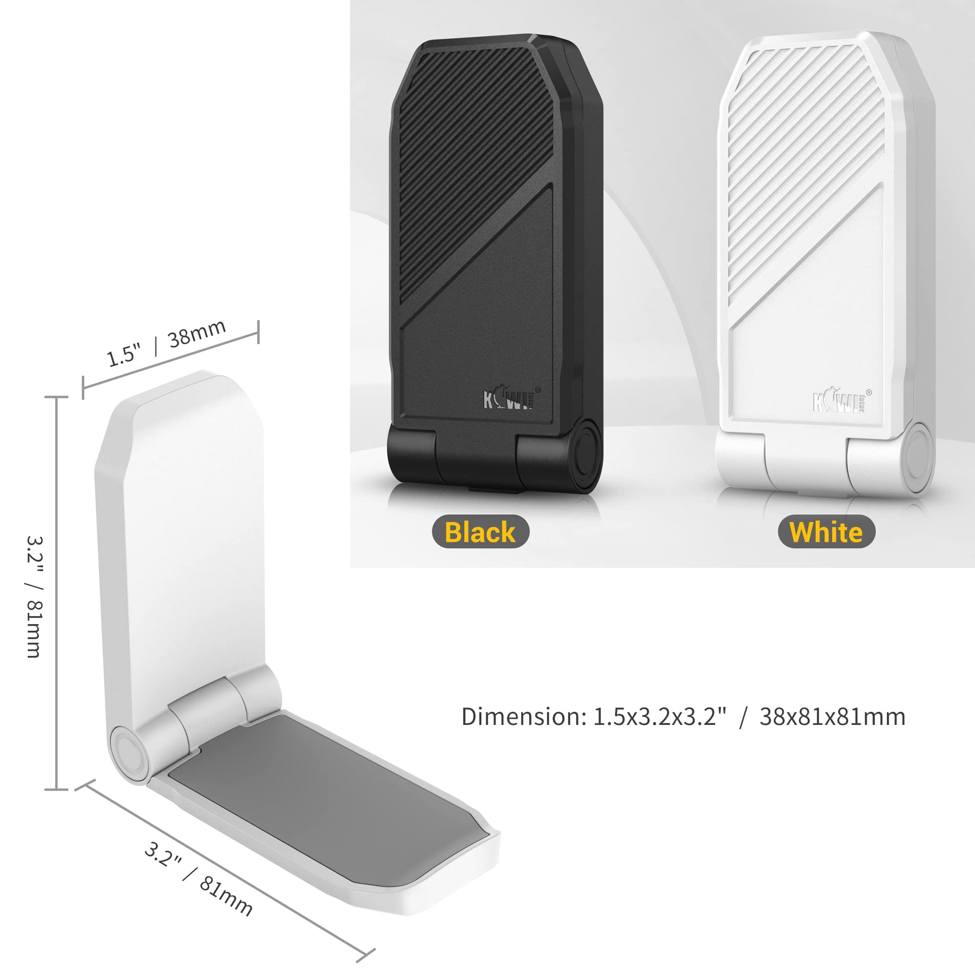 KIWIFOTOS KIWIFOTOS 2 Pack Adhesive Desk Headphone Hanger PC Gaming Headset Holder Wall Mount Foldable Under Desk Hook White - View 2 of 9