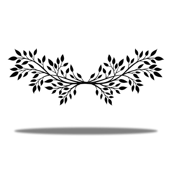 Vivegate "Vivegate 34" Black Wrought Iron Olive Branch Wall Decor - 2 PCS Scroll Vine Art for Farmhouse Style"