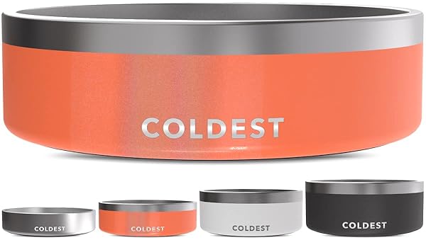 The Coldest Water Coldest Dog Bowl: Heavy-Duty Insulated, Non-Slip & Spill-Proof - Perfect for Dogs & Cats (42 oz, Candy Red Glitter)
