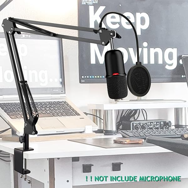Rigych Rigych HyperX Boom Arm Mic Stand with Pop Filter Adjustable Desk Clamp for HyperX SoloCast QuadCast 2 Condenser Microphone - View 4 of 9