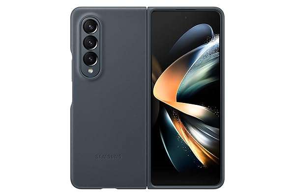 Premium Samsung Galaxy Z Fold4 Leather Cover - Elegant, Protective Case in Gray Green