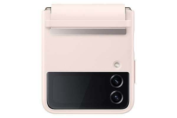 Premium SAMSUNG Galaxy Z Flip4 Flap Leather Cover - Slim Protective Case in Peach | Luxury US Version