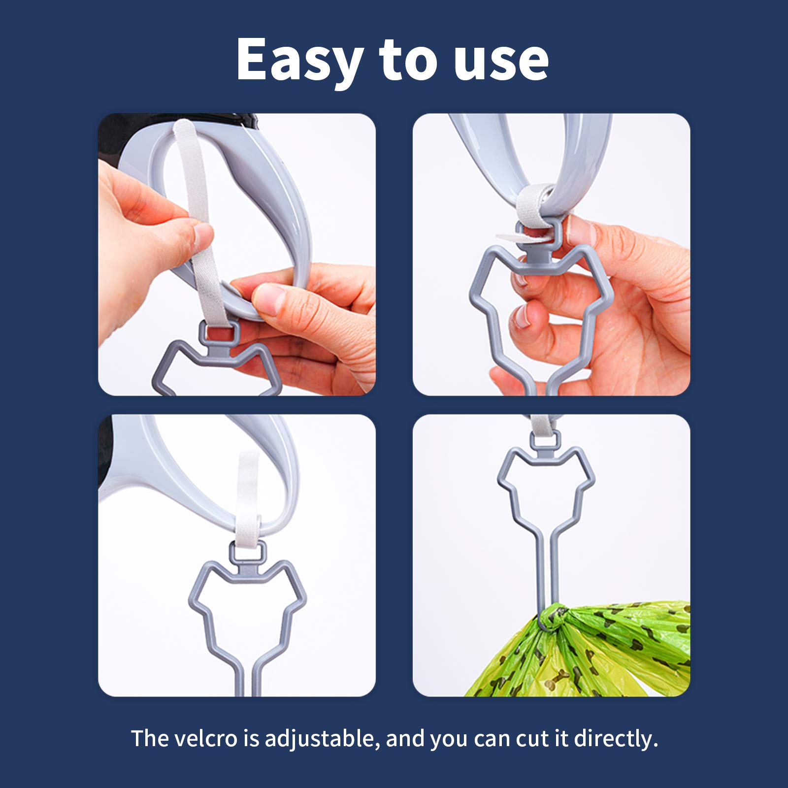 Dalzom Dalzom 2Pcs Dog Poop Bag Holder Premium Waste Bag Carrier for Leash Dispenser Walking Running Bicycle Accessory Black - View 5 of 7