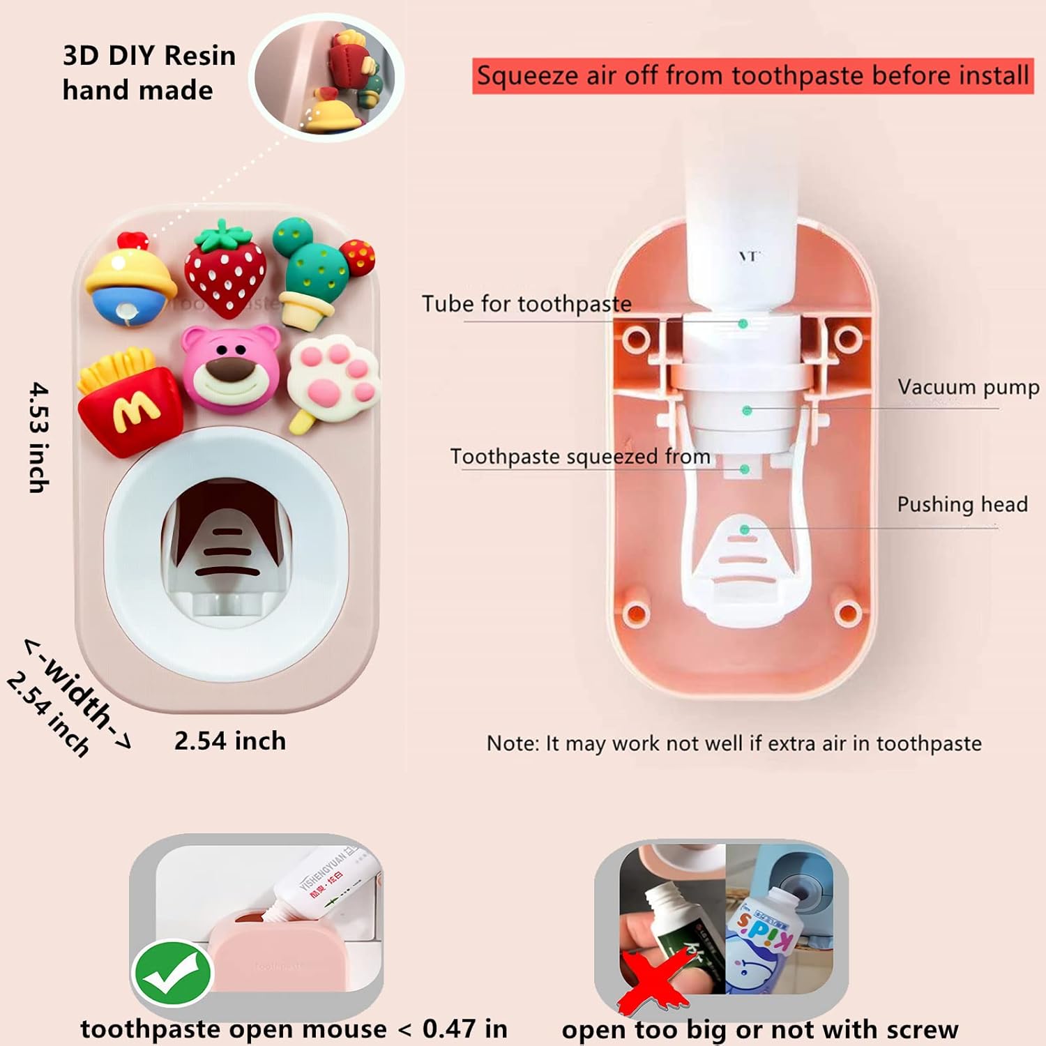 Mr. Thumbs Automatic Toothpaste Dispenser and Wall Mounted Cup Set for Kids and Family Bathroom Use by Mr Thumbs Pink 3 Piece Set - View 6 of 9