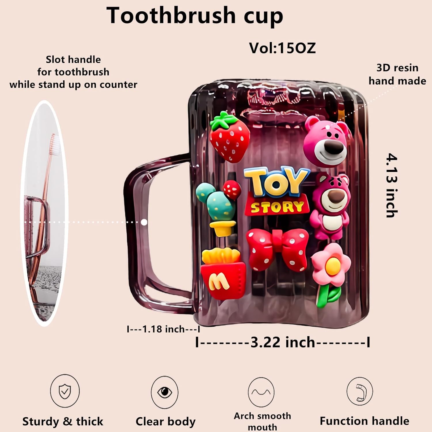 Mr. Thumbs Automatic Toothpaste Dispenser and Wall Mounted Cup Set for Kids and Family Bathroom Use by Mr Thumbs Pink 3 Piece Set - View 7 of 9