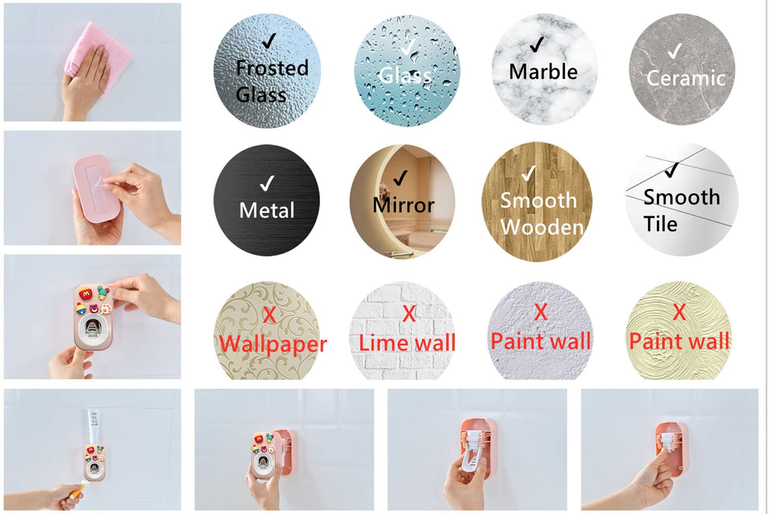 Mr. Thumbs Automatic Toothpaste Dispenser and Wall Mounted Cup Set for Kids and Family Bathroom Use by Mr Thumbs Pink 3 Piece Set - View 9 of 9