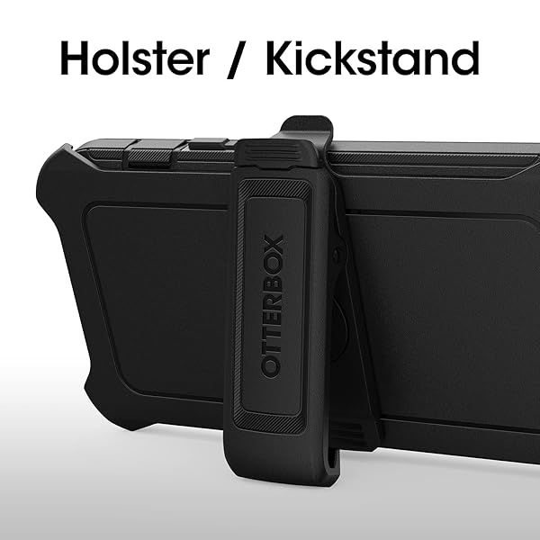 OtterBox OtterBox iPhone 14 iPhone 13 Defender Series Case Black Rugged Durable with Port Protection Holster Clip Kickstand - View 7 of 8