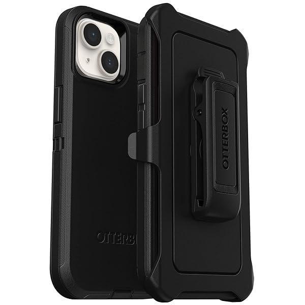 OtterBox OtterBox iPhone 14 iPhone 13 Defender Series Case Black Rugged Durable with Port Protection Holster Clip Kickstand - View 3 of 8