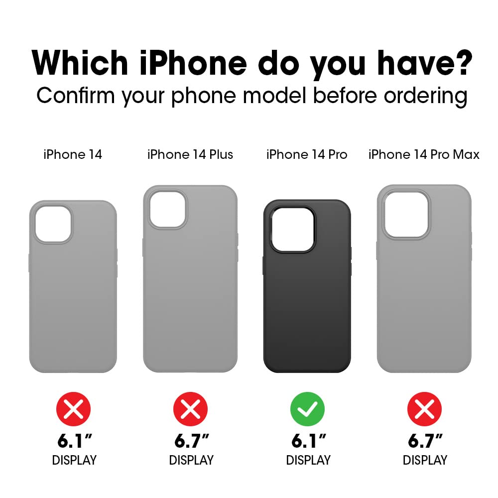 OtterBox iPhone 14 Pro Symmetry Series Case Black Sleek Design Wireless Charging Compatible Camera Screen Protection - View 2 of 6