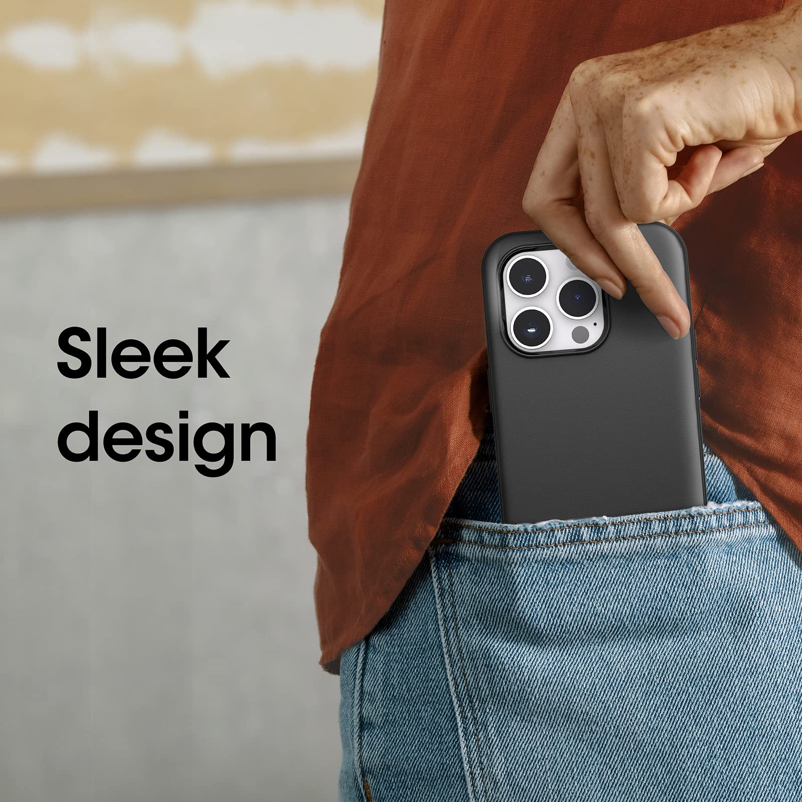 OtterBox iPhone 14 Pro Symmetry Series Case Black Sleek Design Wireless Charging Compatible Camera Screen Protection - View 5 of 6