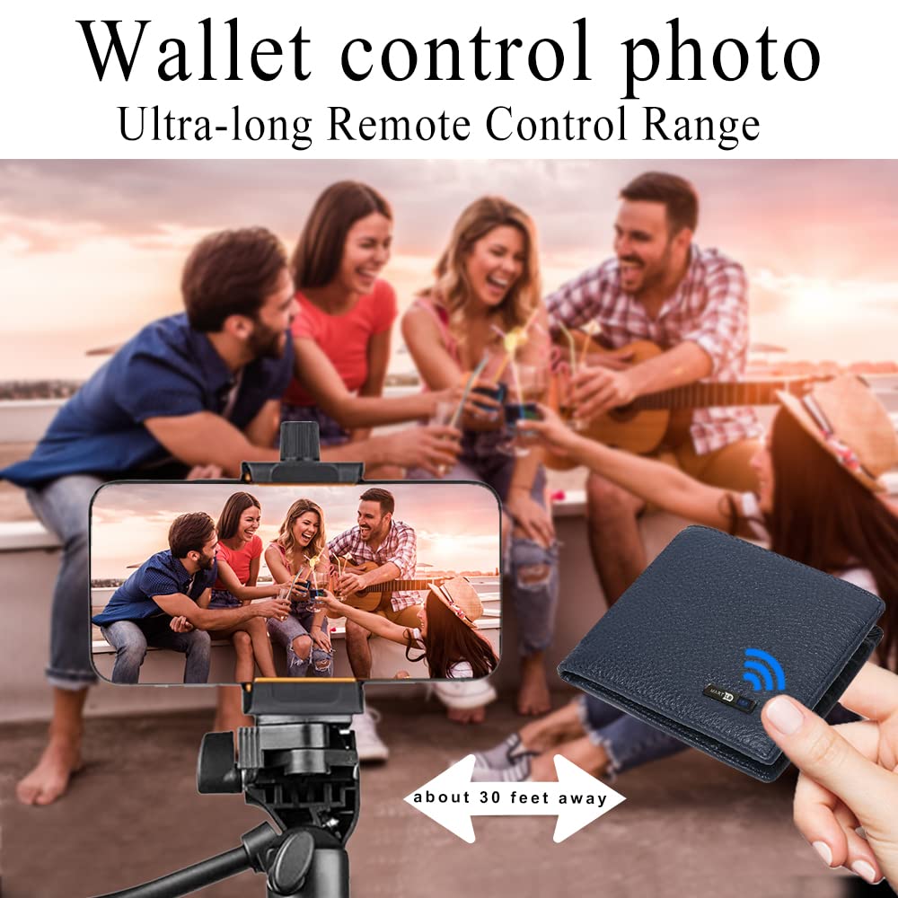 SMART CC Electronic Finder Anti-Lost Bluetooth Wallet Tracker with GPS Locator for Men Carbon Black and Blue - View 4 of 9