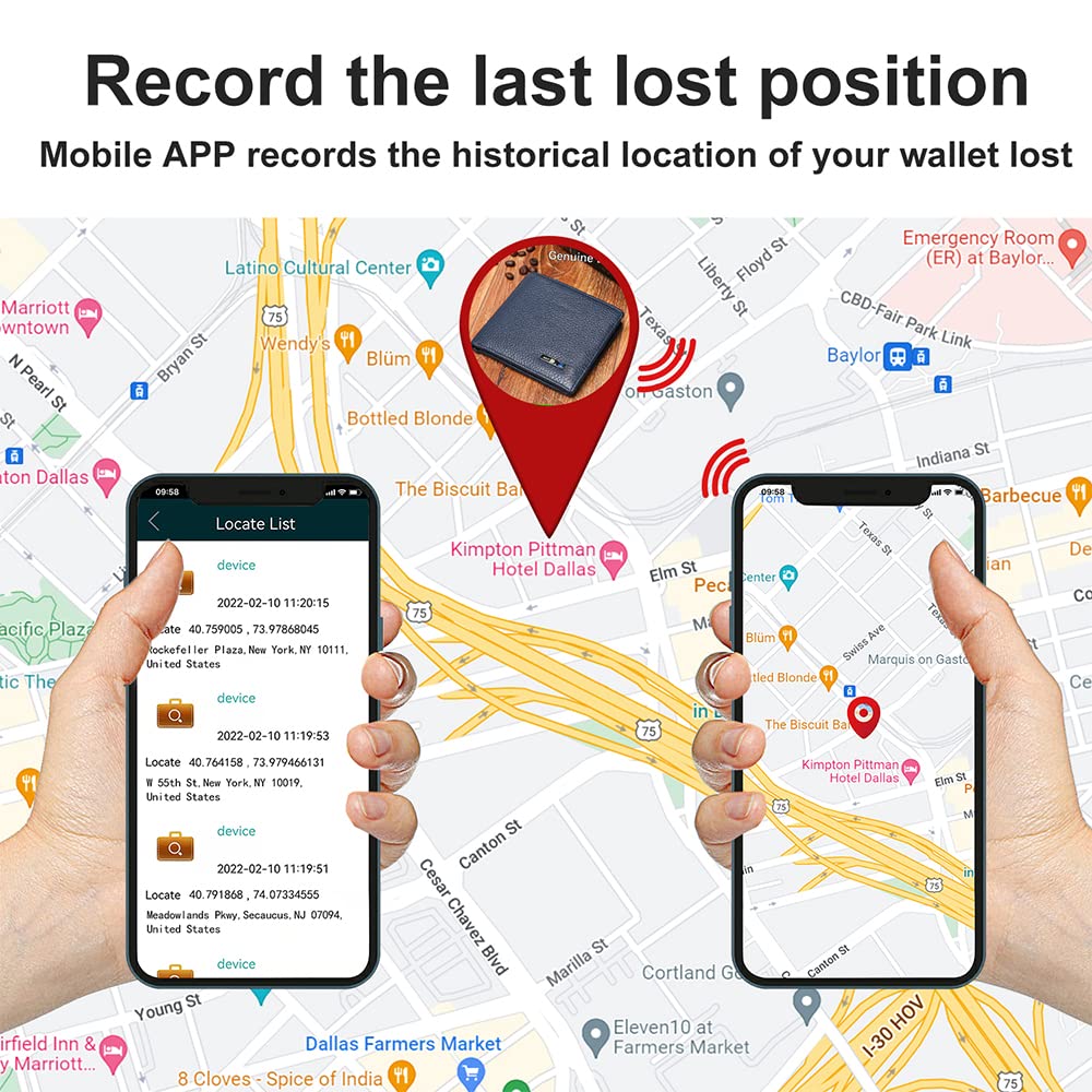 SMART CC Electronic Finder Anti-Lost Bluetooth Wallet Tracker with GPS Locator for Men Carbon Black and Blue - View 5 of 9