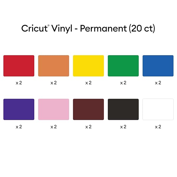 Cricut Rainbow Cricut Vinyl Permanent Sampler - 20 Durable 12x12 Sheets for Long-Lasting DIY Projects - View 4 of 8