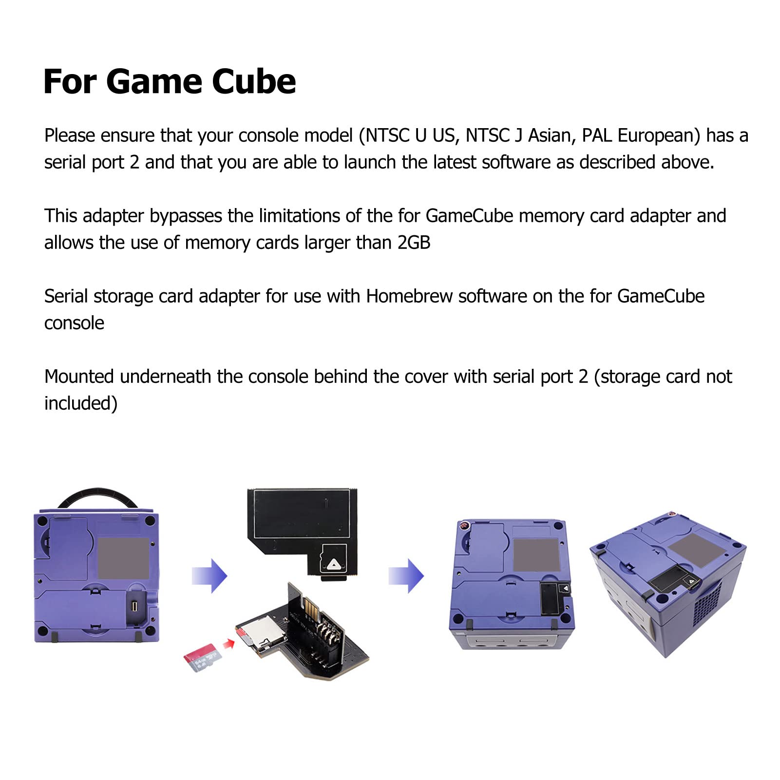 PUSOKEI PUSOKEI NGC SD2SP2 PRO Adapter Card Reader for Swiss Boot Disc Mini DVD Xeno GC Chip Easy to Use NTSC U US Version - View 2 of 9