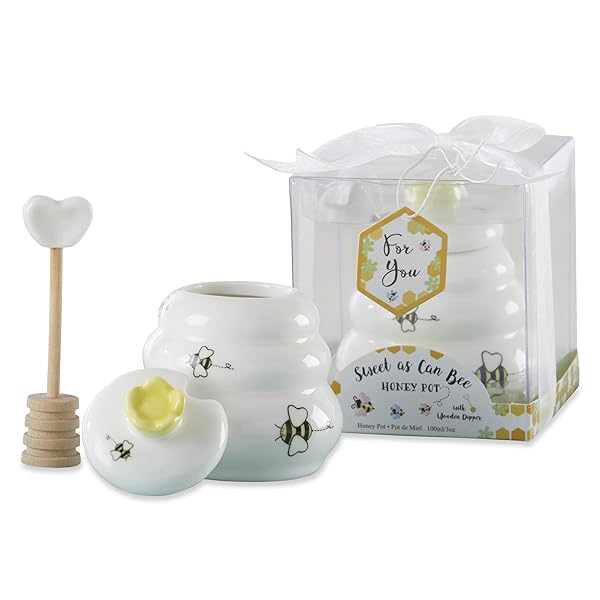 Kate Aspen Kate Aspen Mini Honey Pot with Dipper - Sweet as Can Bee Decor (3.4 oz) - Perfect for Bee Lovers!