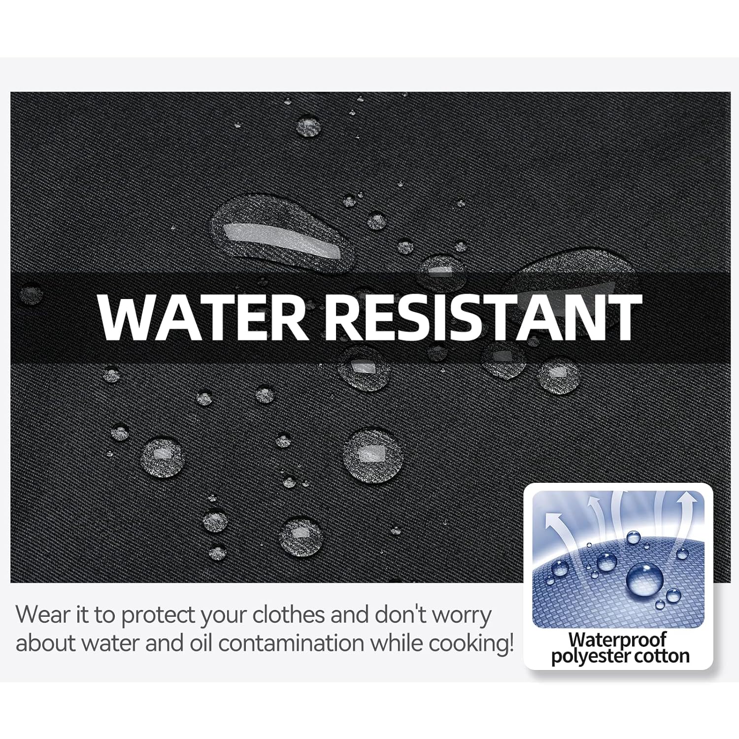 NLUS NLUS Server Aprons 8 Pockets Water Oil Stain Resistant Bistro Apron for Women Men 24 X 12 inch 2 Pack - View 5 of 7