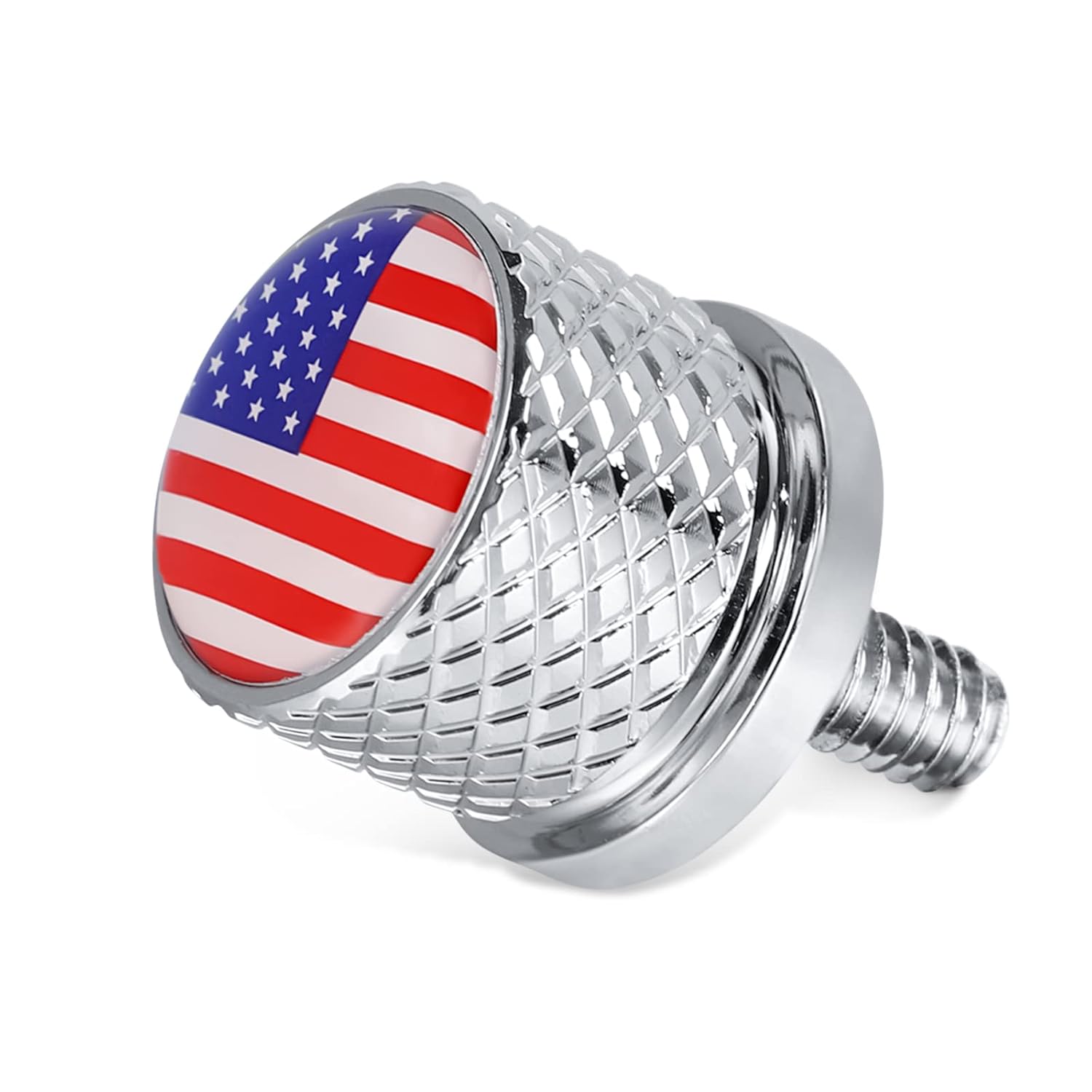 GUAIMI Stainless Knurled Fender Seat Bolt Screw 1/4-20 Thread for Harley 1996-2023 Sportster Dyna Softail Touring CVO American Flag Chrome