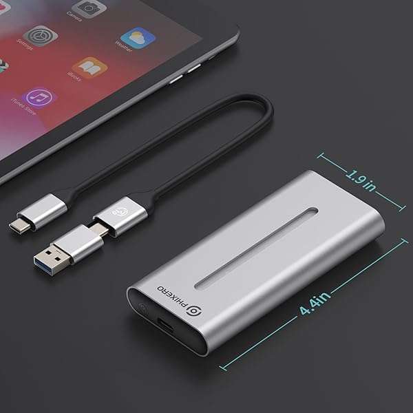 PHIXERO PHIXERO NVMe Enclosure: RGB M.2 SSD Case, USB 3.2 Gen 2, Aluminum, Supports Up to 4TB, Fits PCIe 2280/2260/2242/2230 - View 7 of 7