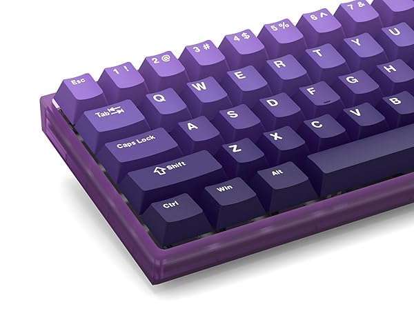 dagaladoo Womier PBT keycaps,Double Shot keycaps 75 Percent,Cherry Profile Keyboard keycaps,Gradient Purple Key Cap for Mechanical Gaming Keyboardsï¼ˆ132key,only keycapsï¼‰
