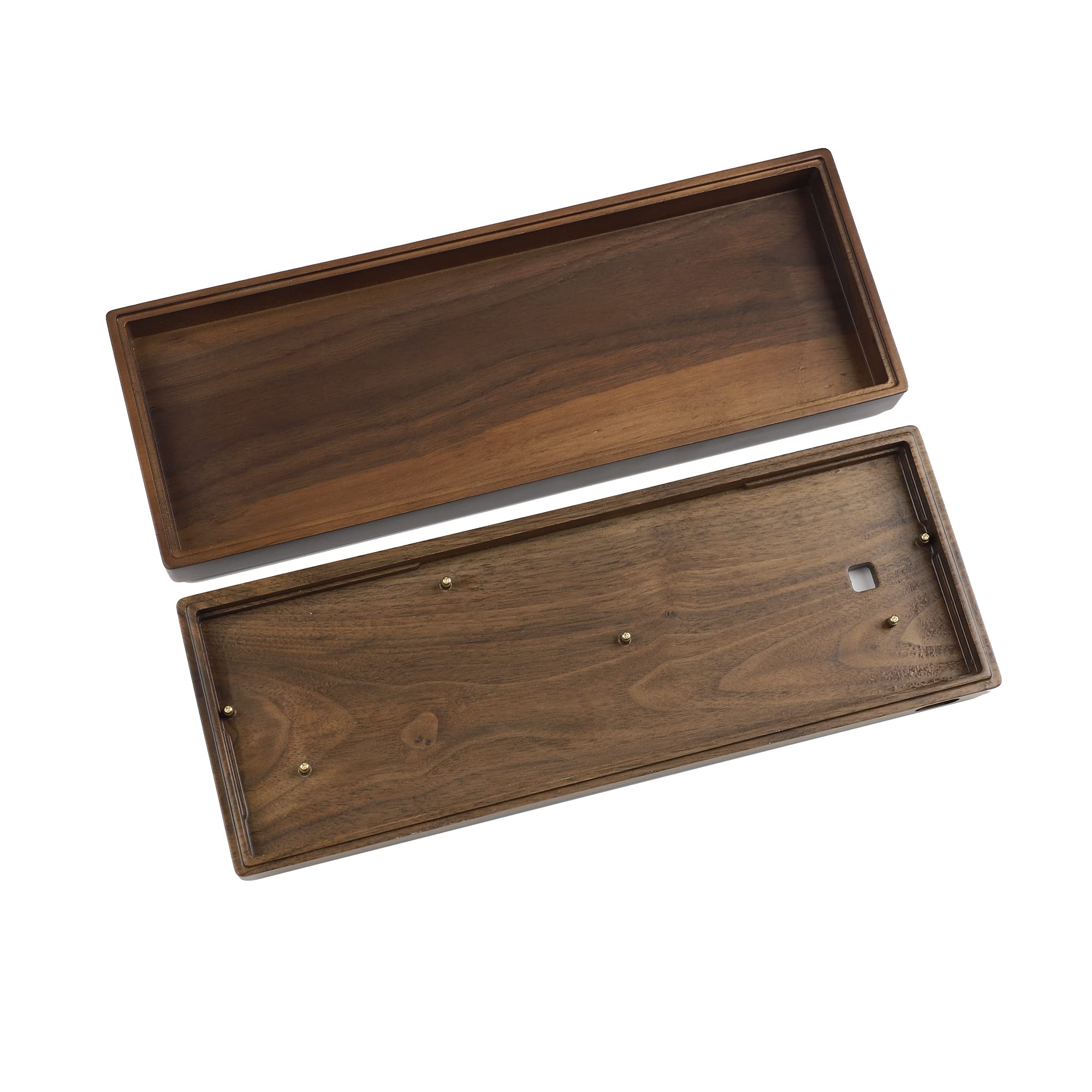 YMDK YMDK Handcraft GH60 Solid Wooden Case for 60% Mini Mechanical Gaming Keyboards Compatible with Poker2 Pok3r Faceu Walnut Box - View 3 of 6