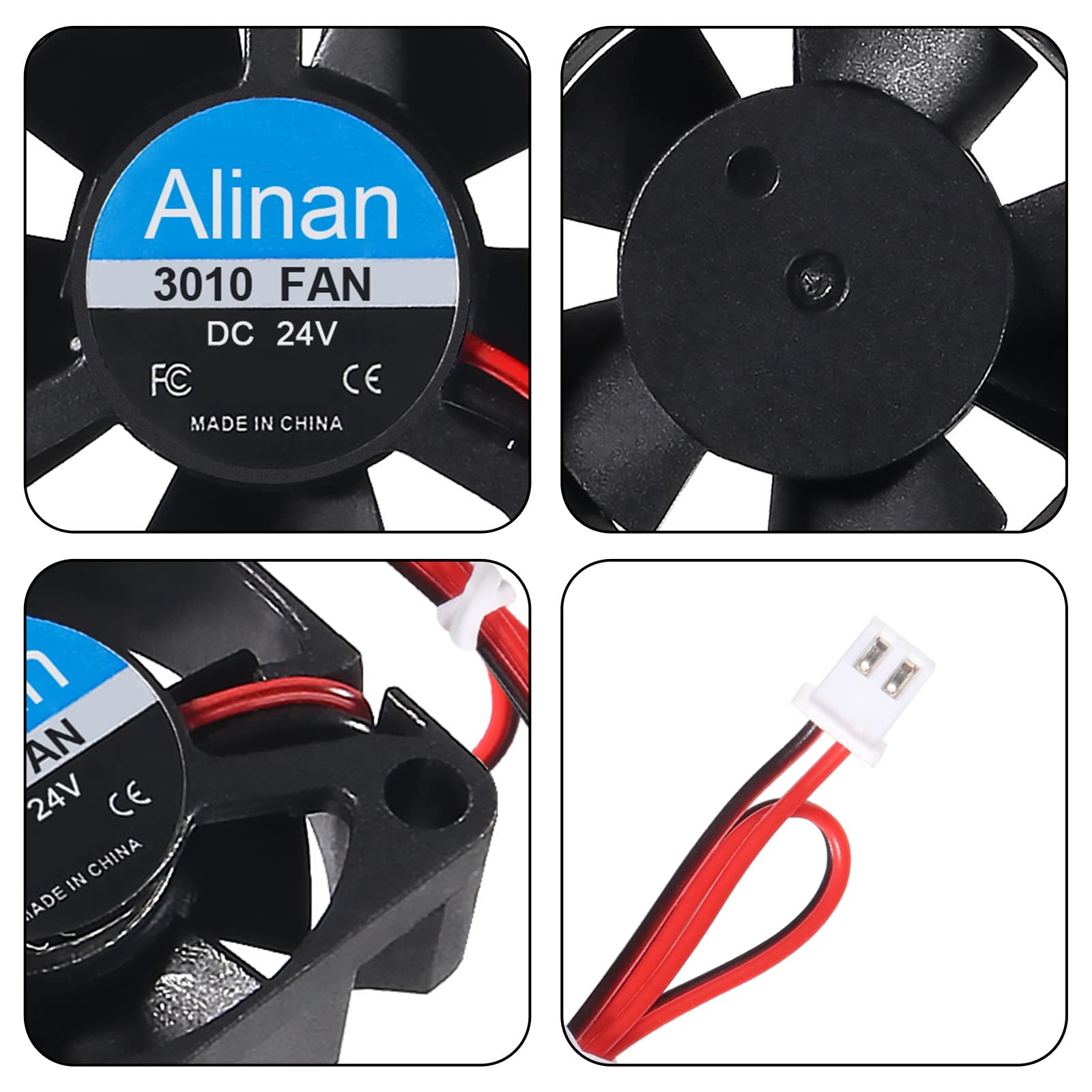 Alinan 6pcs 3010 24V Brushless DC Cooling Fan 30x30x10mm for 3D Printer and Computer Use - View 4 of 7