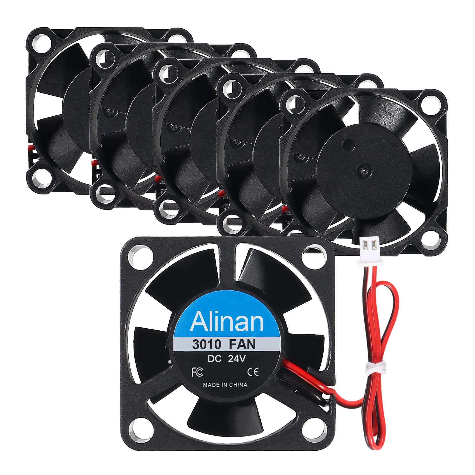 Alinan 6pcs 3010 24V Brushless DC Cooling Fan 30x30x10mm for 3D Printer and Computer Use