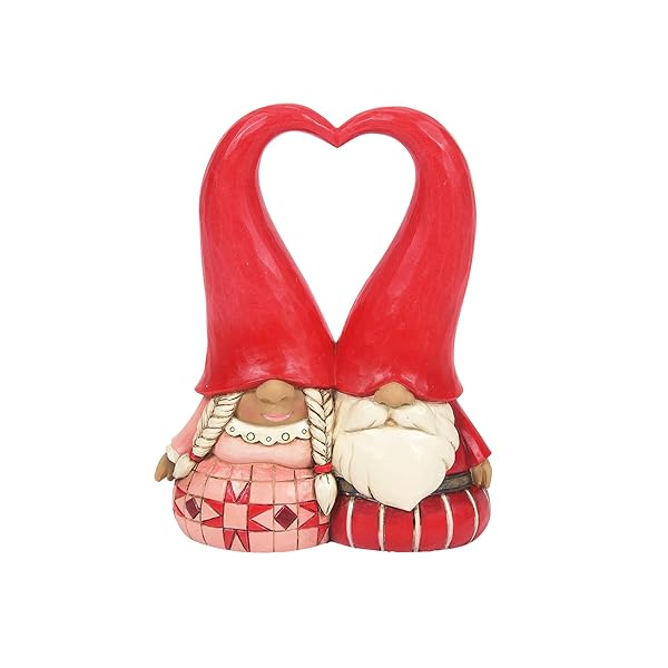 Enesco Enesco Jim Shore Heartwood Creek Love Gnome Couple Figurine - 4 Inch Multicolor Heart Hat Decor
